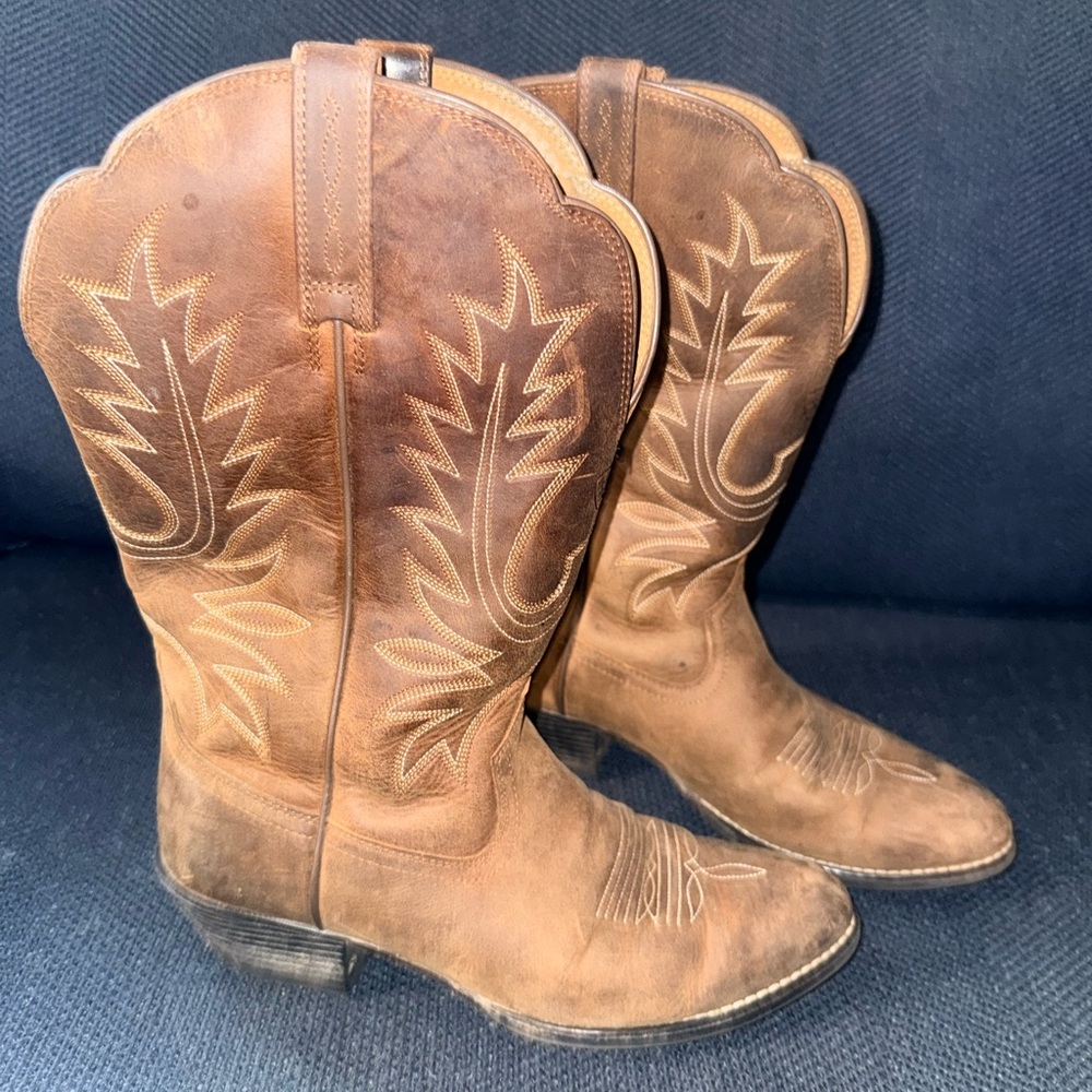 Ariat Chestnut Leather Cowboy Boots - Picture 4 of 5